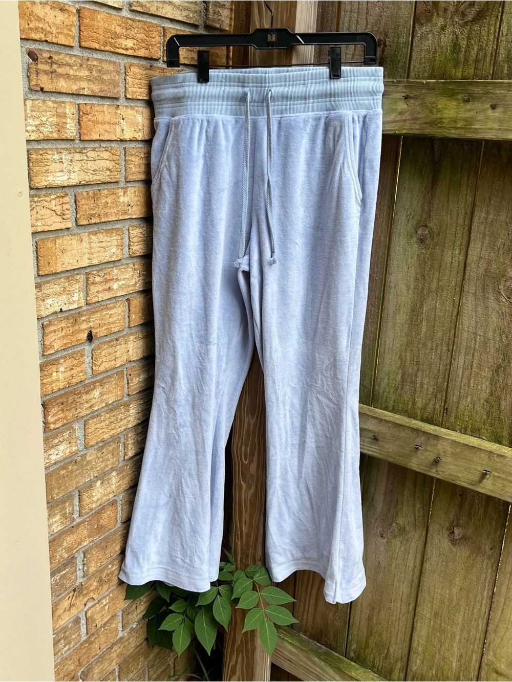 aerie Light Blue Velour Flare Leg Sweatpants